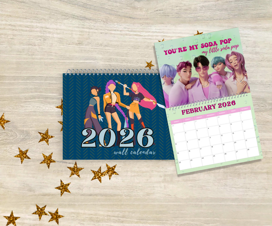 Kpop 2026 Wall Calendar – 12 Month Anime-Inspired K-Pop Fantasy Calendar for Fans, Posters & Room Decor