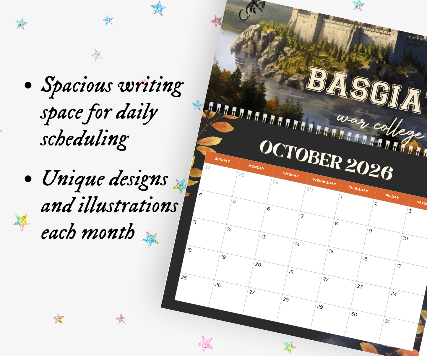 2026 Fourth Wing Calendar
