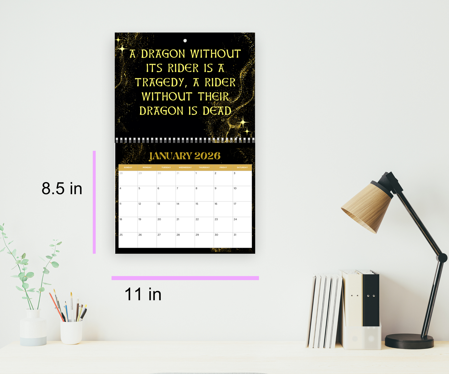 2026 Fourth Wing Calendar