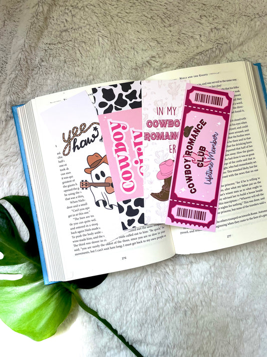 Pink Cowboy Bookmark Set
