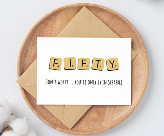Scrabble 50th Birthday Card
