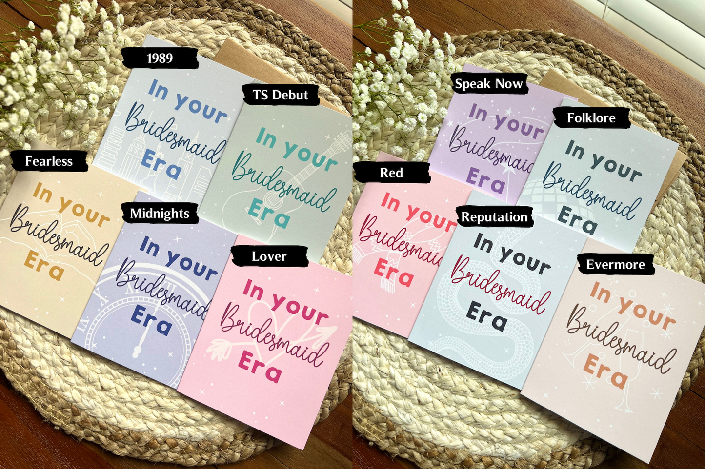 Taylor Swift Bridesmaid Era Cards