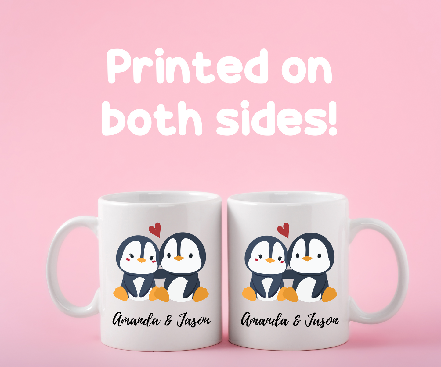 Personalized Penguin Couple Coffee Mug