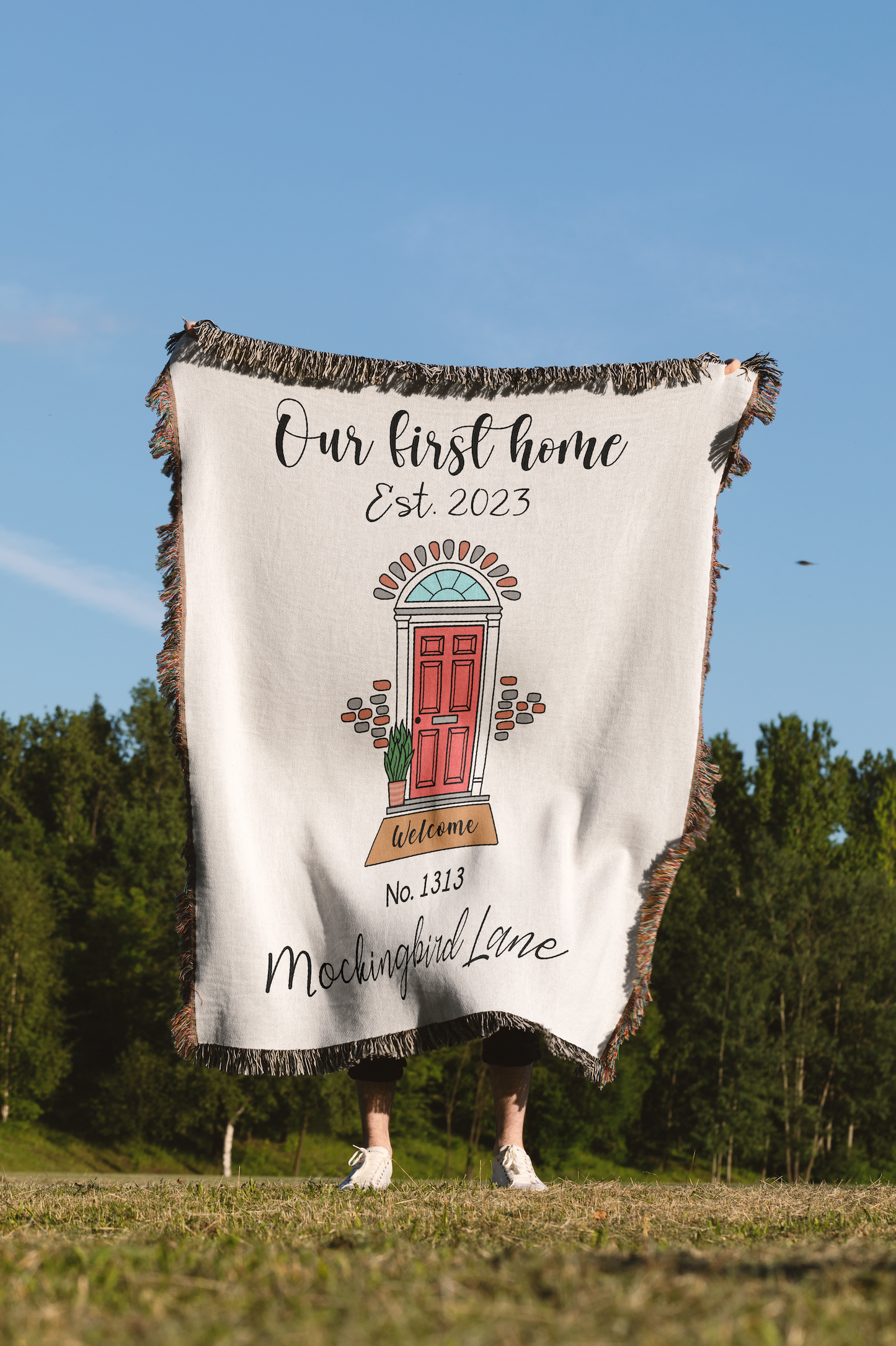 personalized new home blanket