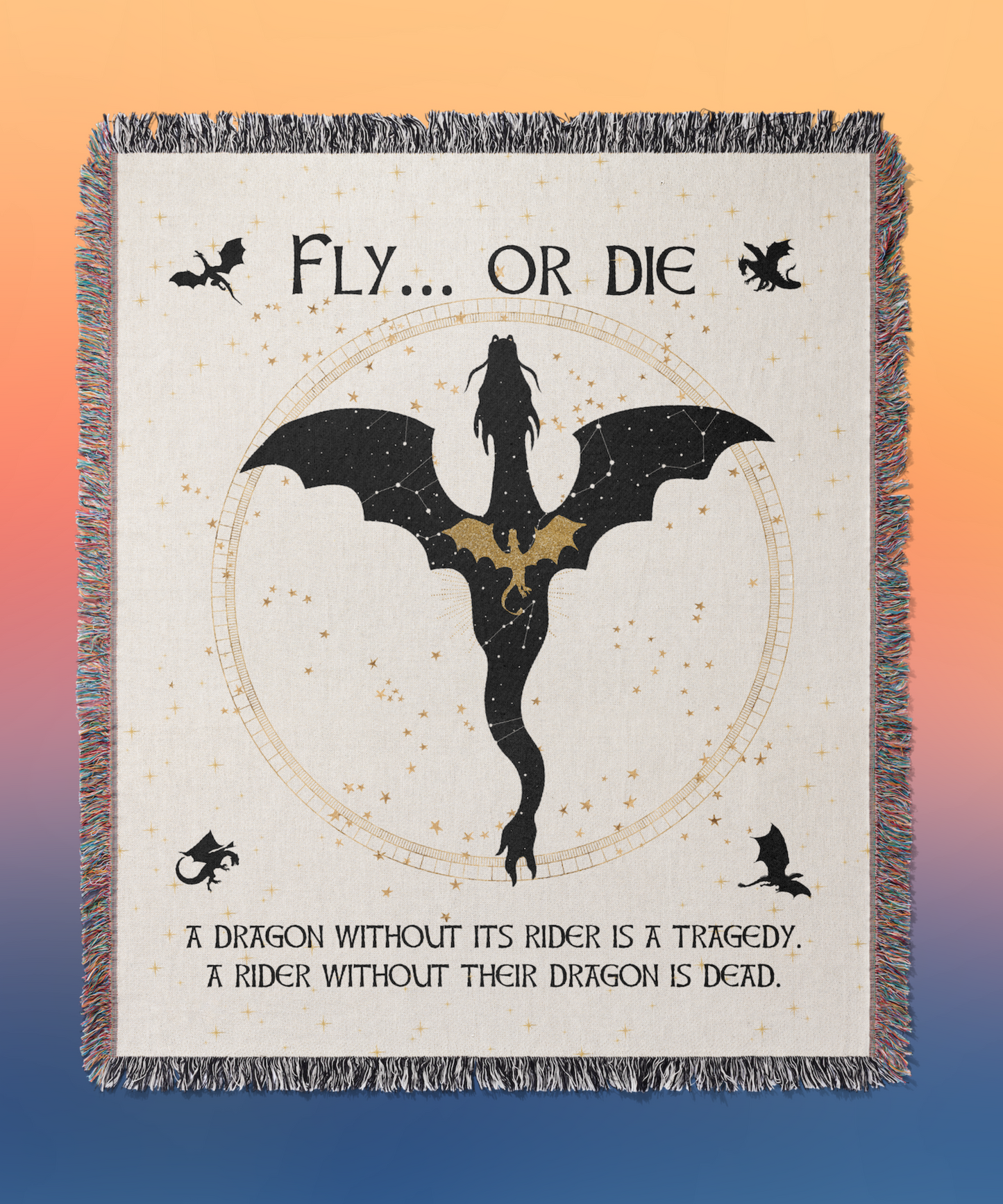 Fourth Wing Blanket "Fly or Die"