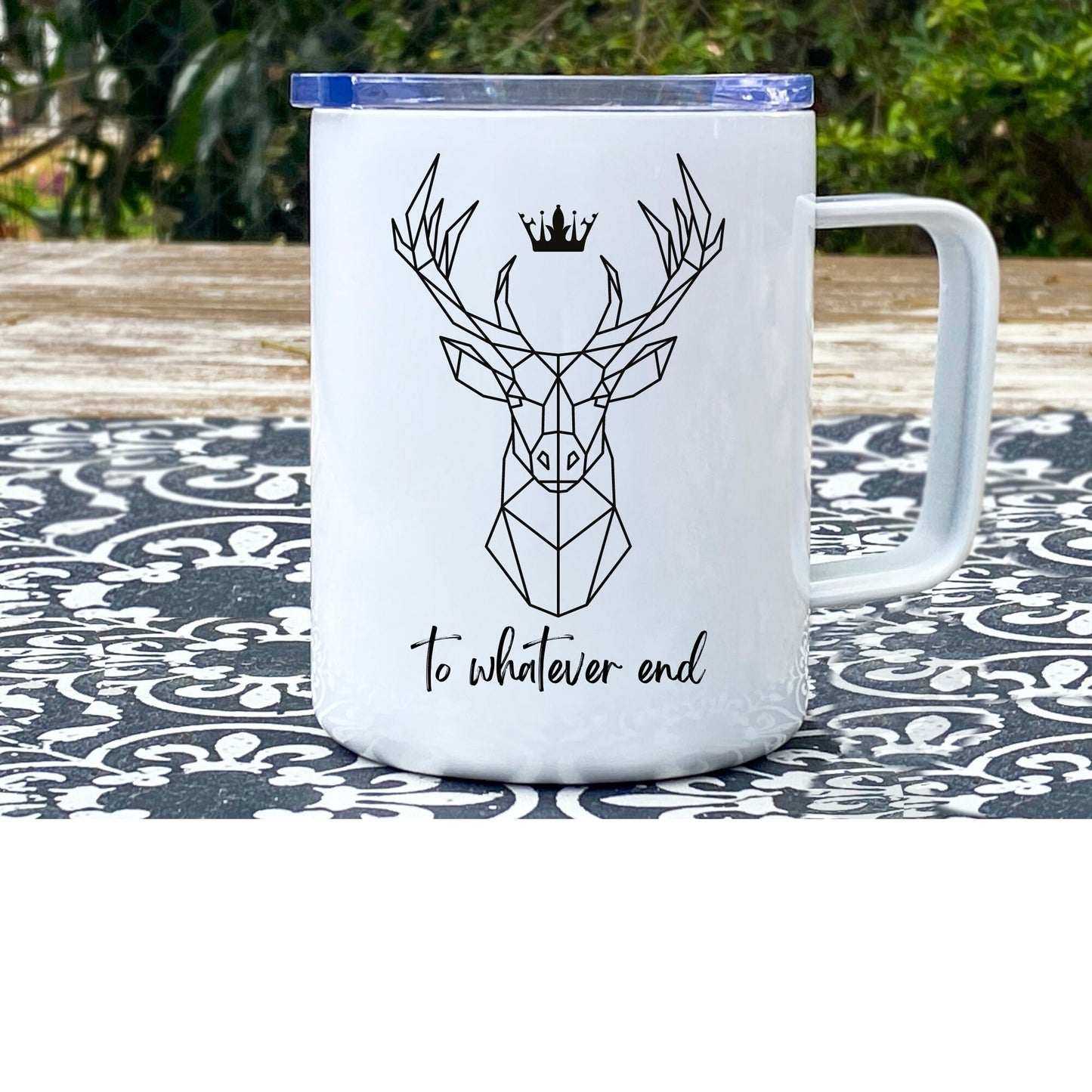 To Whatever End Tumbler Coffee Mug / bookish gift / funny gift for her/ christmas present / 10oz stainless mug / gifts for him / office