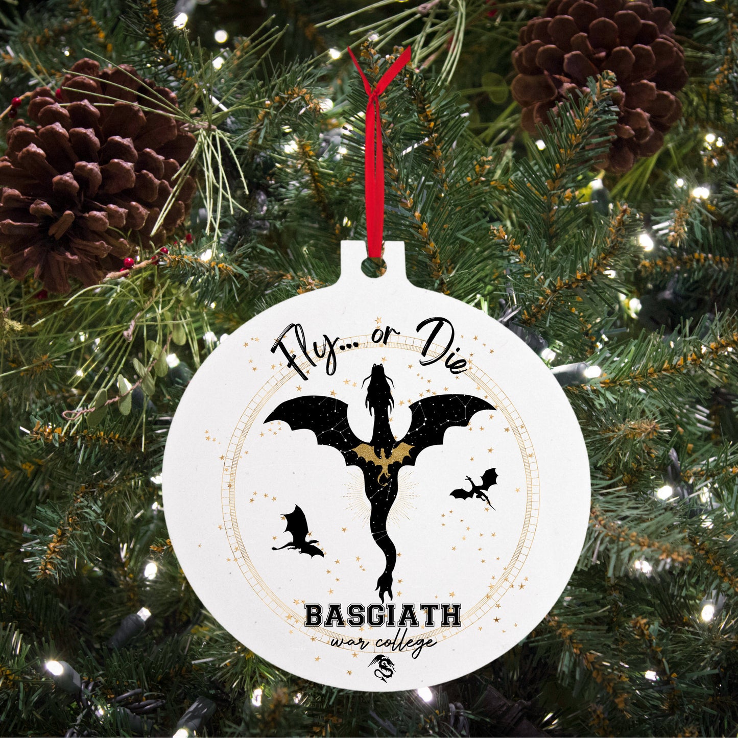 2023 Merry Bookmas ornament / bookish gift / book club gift / stocking stuffer / Christmas gift / dragon / 3 Inch Round Aluminum Ornament