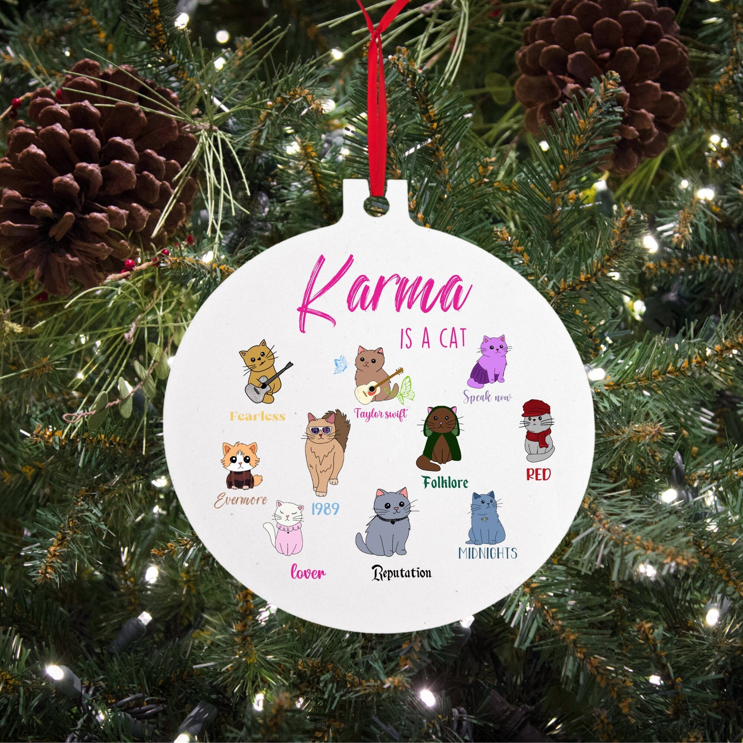 2023 Merry Bookmas ornament / bookish gift / book club gift / stocking stuffer / Christmas gift / acotar / 3 Inch Round Aluminum Ornament