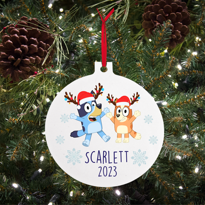 Personalized Bluey Christmas Ornament