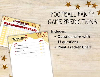 Football Game Prediction Questionnaire - Printable Party Game