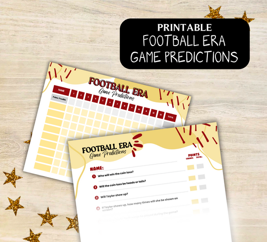 Football Game Prediction Questionnaire - Printable Party Game