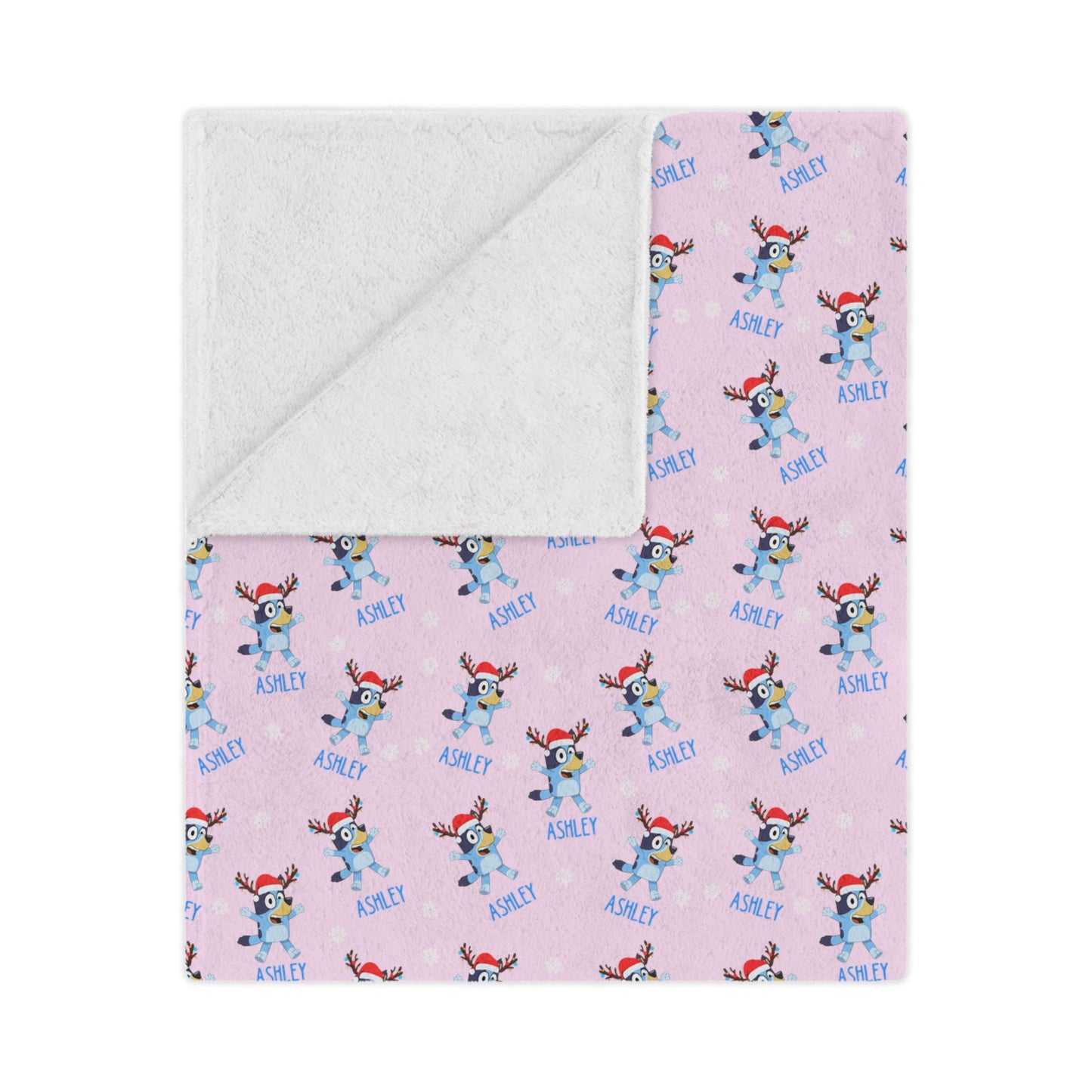 Custom Bluey Minky Throw Blanket (Pink)