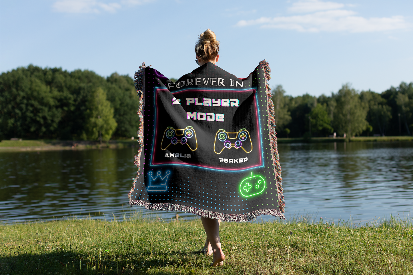 Gamer Couple Personalized Blanket