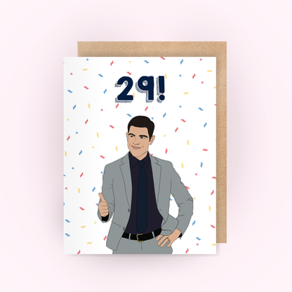 Schmidt - New Girl 29th Birthday Card