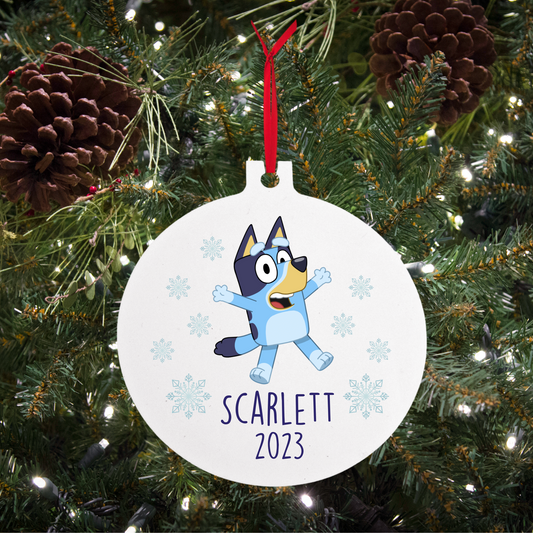 Personalized Bluey Christmas Ornament