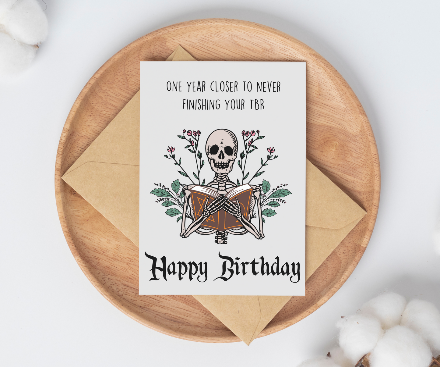 TBR Bookish Birthday Card