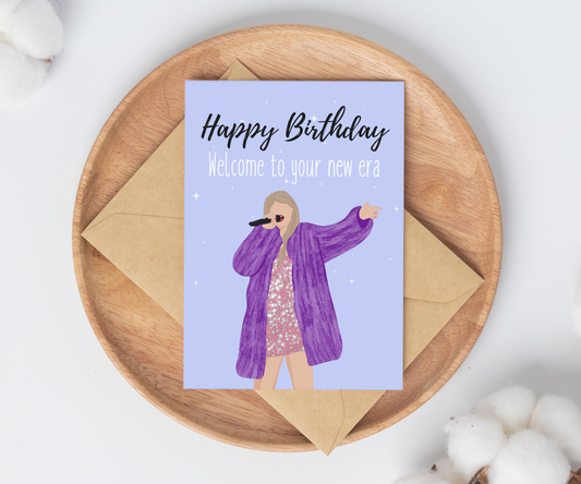 "Welcome to Your New Era" | Swiftie Birthday Card
