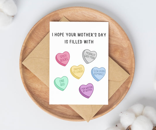 Candy Hearts | Bookish Mother's Day Card