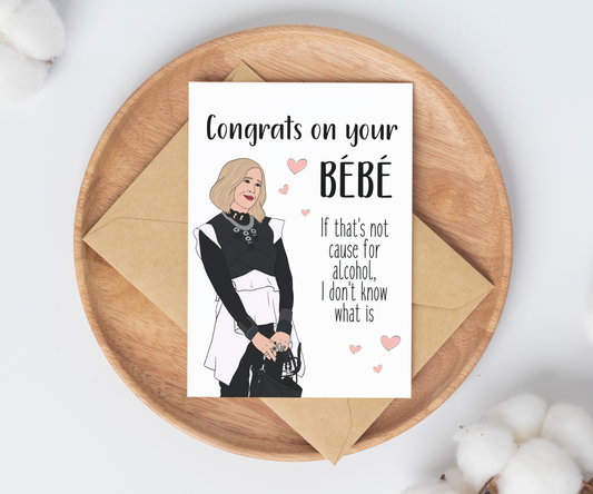 'Congrats on Your Bebe' | Moira Rose Baby Shower Card