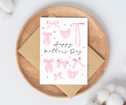 Pink Bows Mother's Day Card