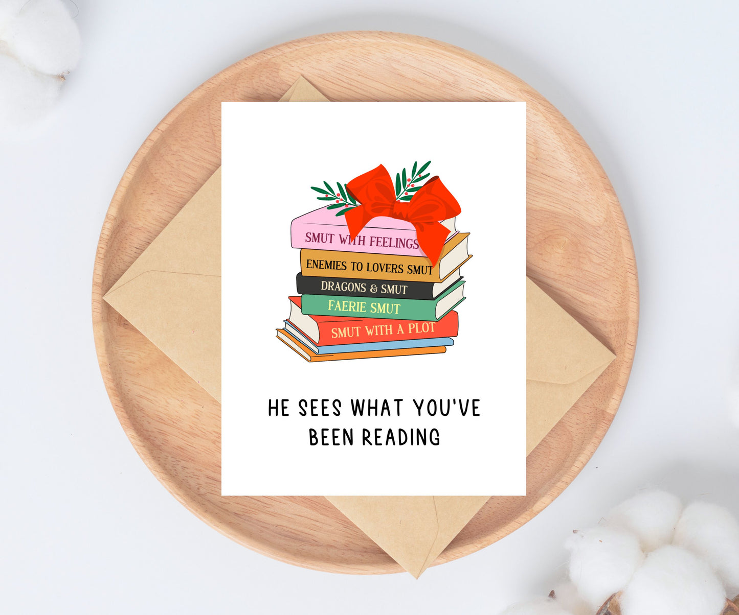 Funny Bookish Christmas Card