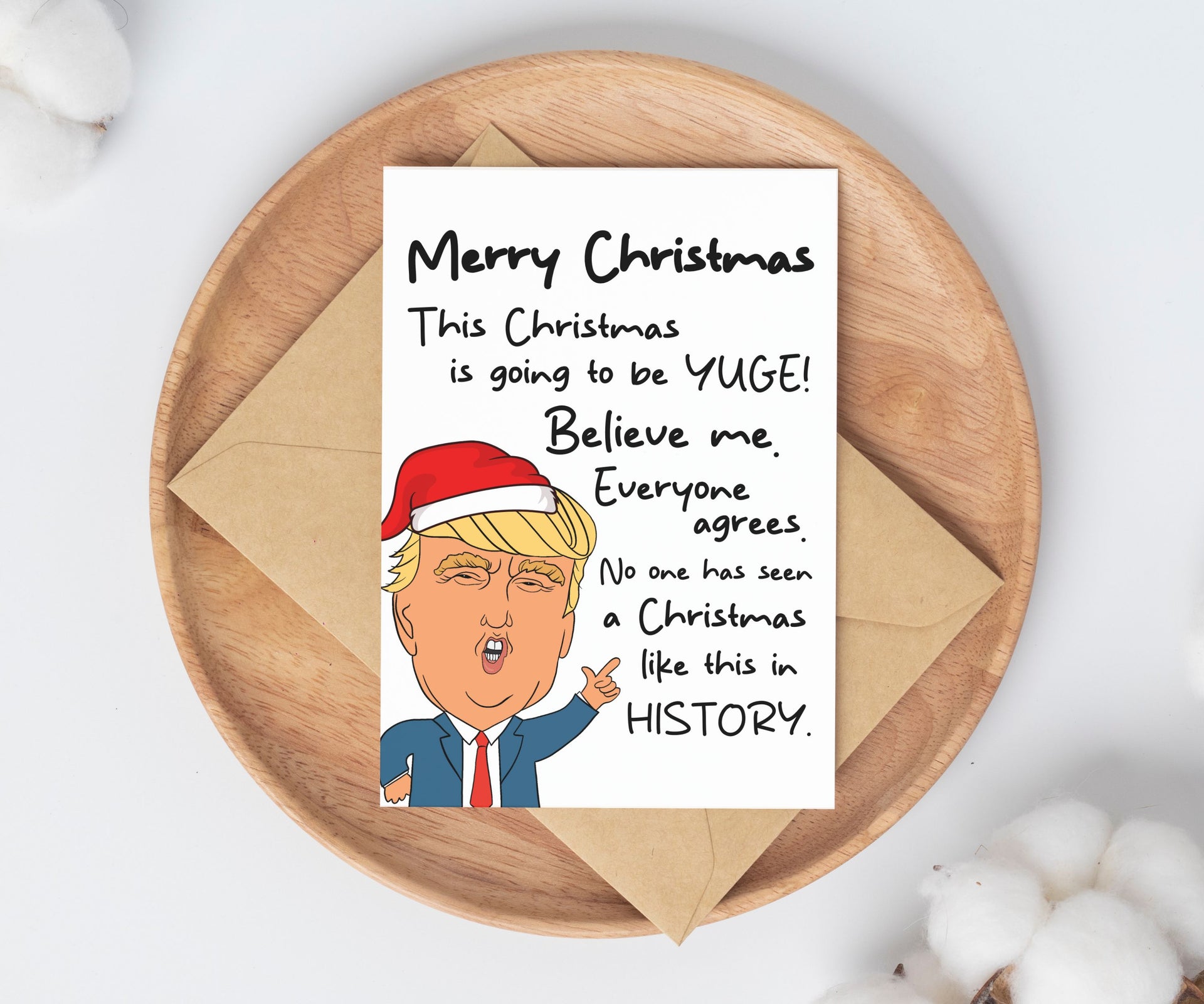 XXDJLP Funny Donald Trump Christmas Card, Merry Trump