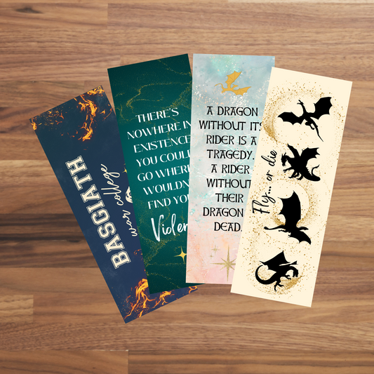 fourth wing bookmark set