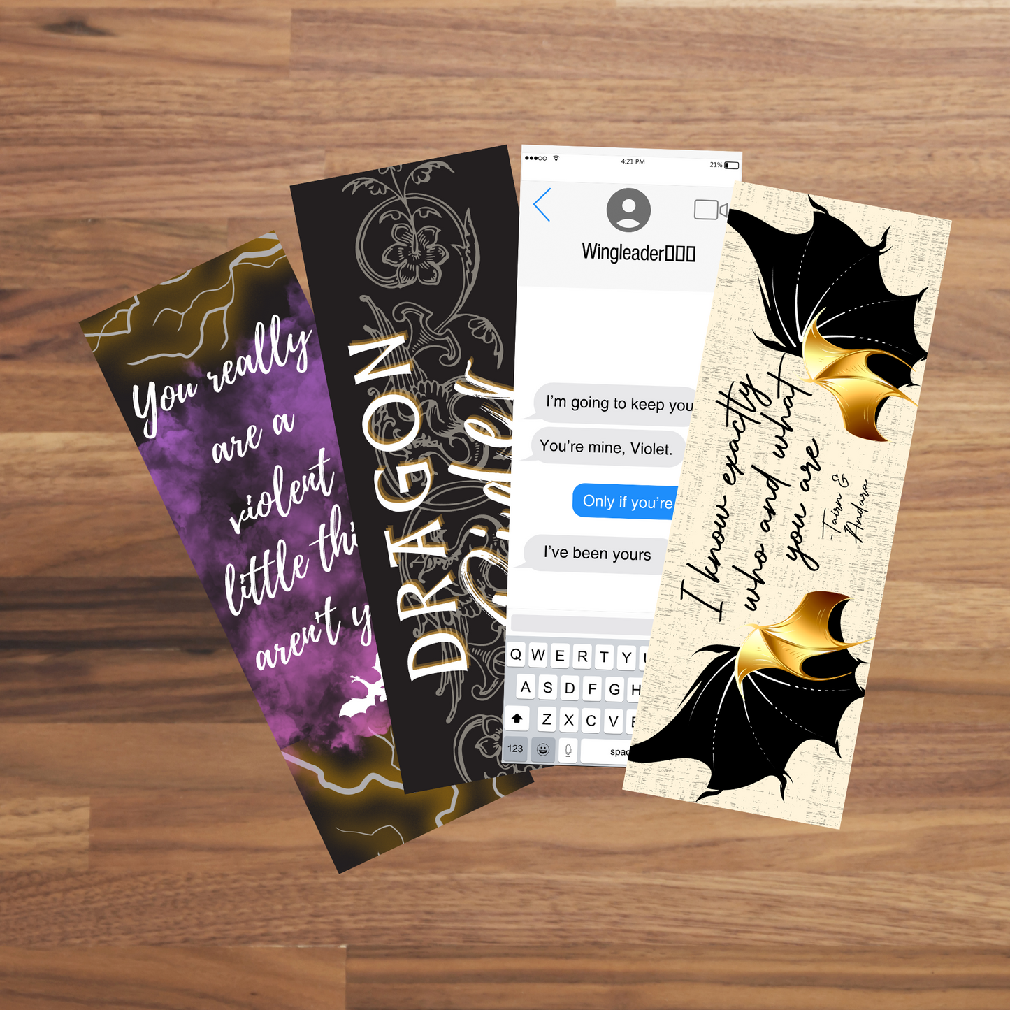 Fourth Wing Bookmarks Set