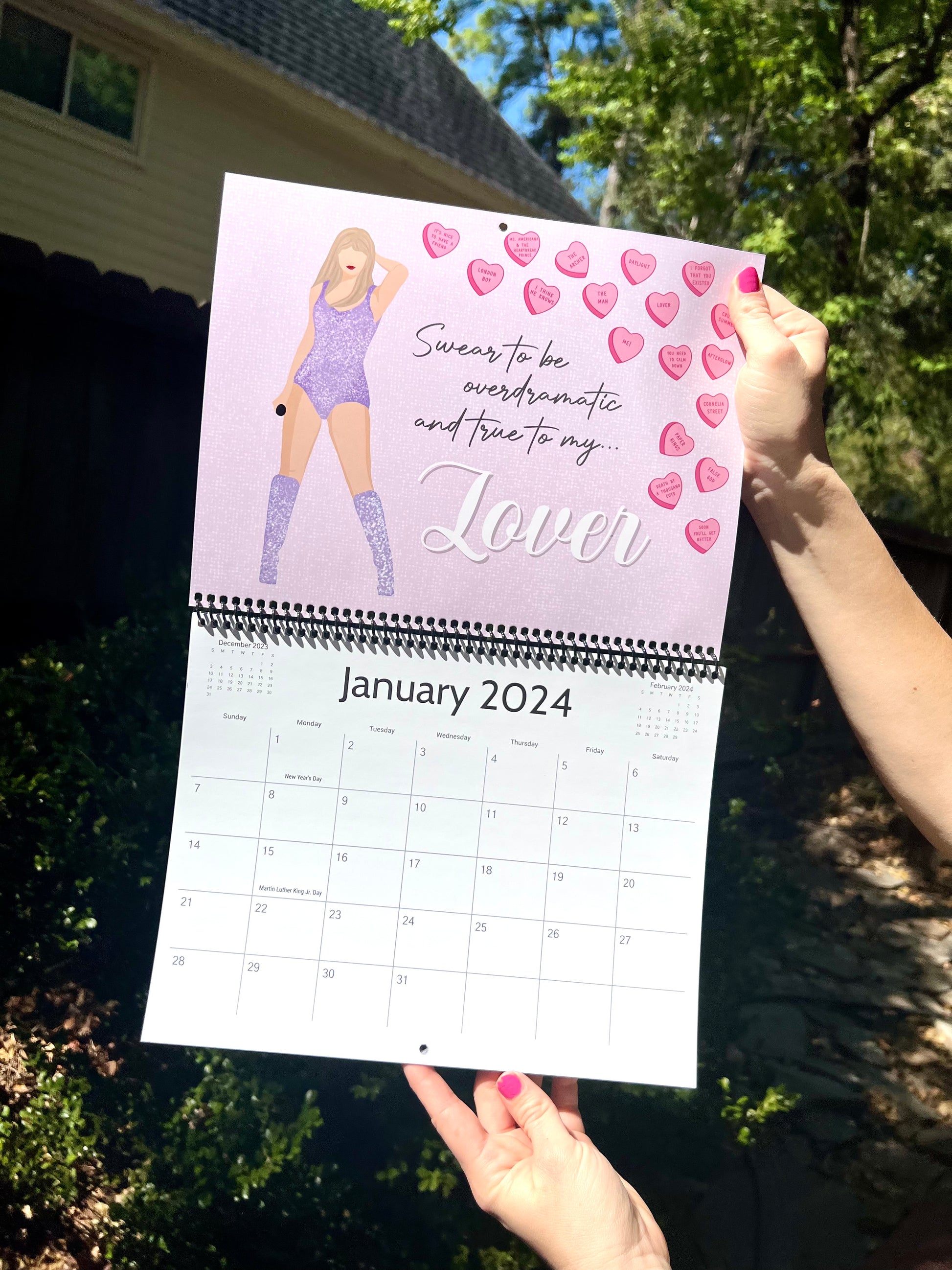 Taylor Swift 2024 Wall Calendar, January 2024, Lover era