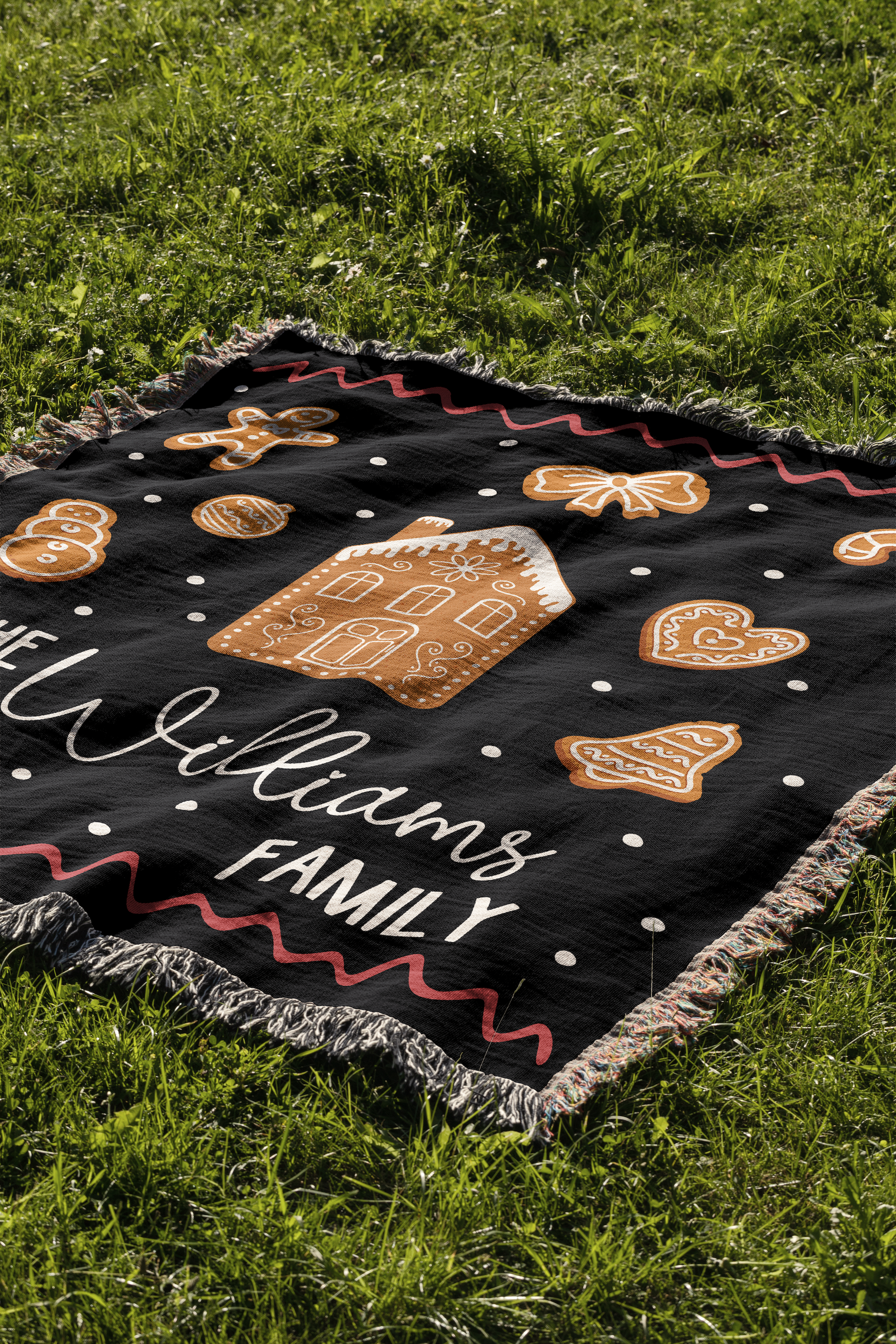 personalized family throw blanket for christmas