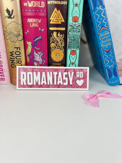 Romantasy Rd | Bookshelf Street Sign