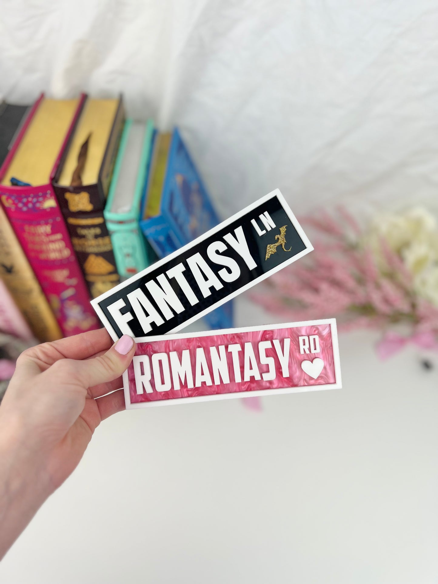 Romantasy Rd | Bookshelf Street Sign