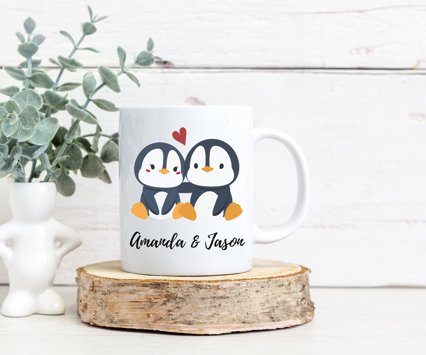Personalized Penguin Couple Coffee Mug