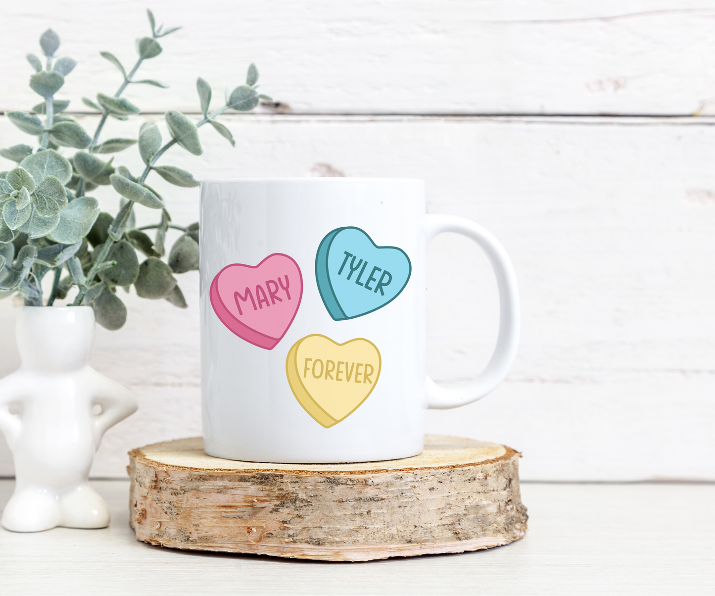 Personalized Candy Heart Coffee Mug