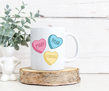 Personalized Candy Heart Coffee Mug