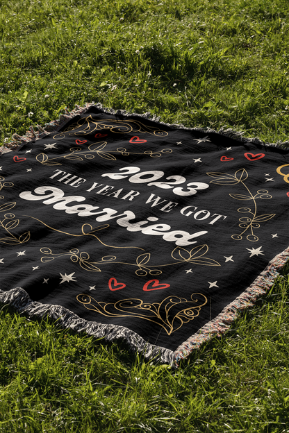 "The Year We Got Married" Personalized Throw Blanket