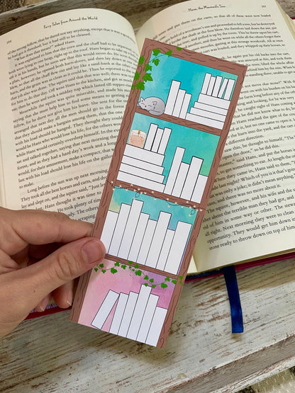 Bookshelf Tracker Bookmark, Reading List Bookmark, stocking stuffer, gift for book lover