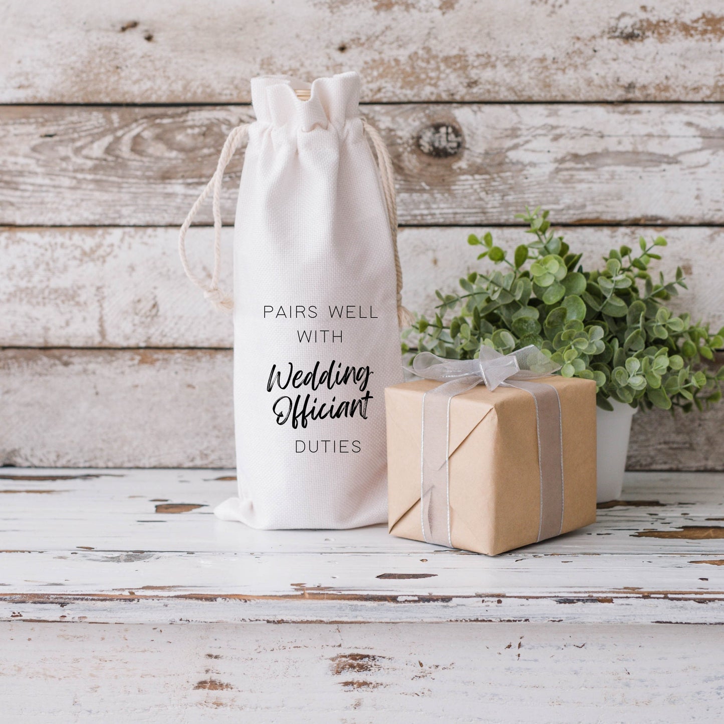 Pairs Well With Wedding Officiant Duties Wine Gift Bag / wedding officiant proposal / gifts under 15 / wine tote / wedding gift / officiant