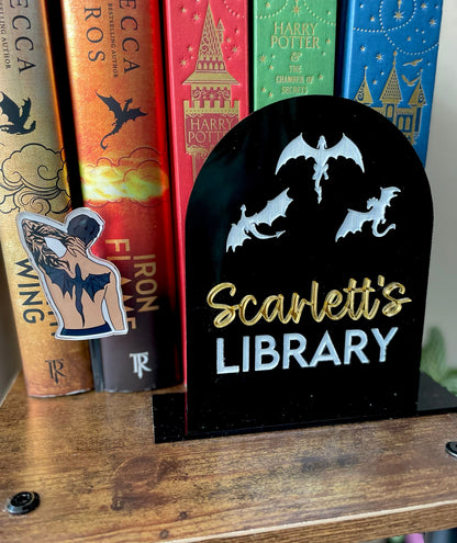 Personalized Dragon Bookshelf Decor/ Bookish merch/ Gift for book lover/ Bookish Decor/ Book Nook / Book decoration / reader gift
