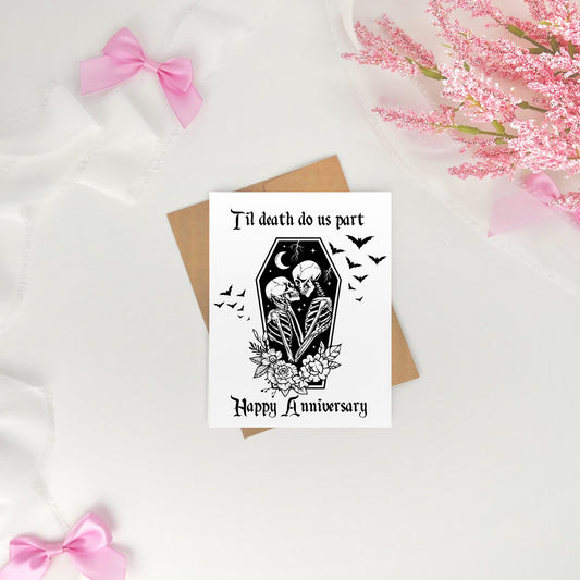 Til Death Do Us Part Anniversary Card / spooky card / halloween anniversary card for husband / card for wife / anniversary gifts