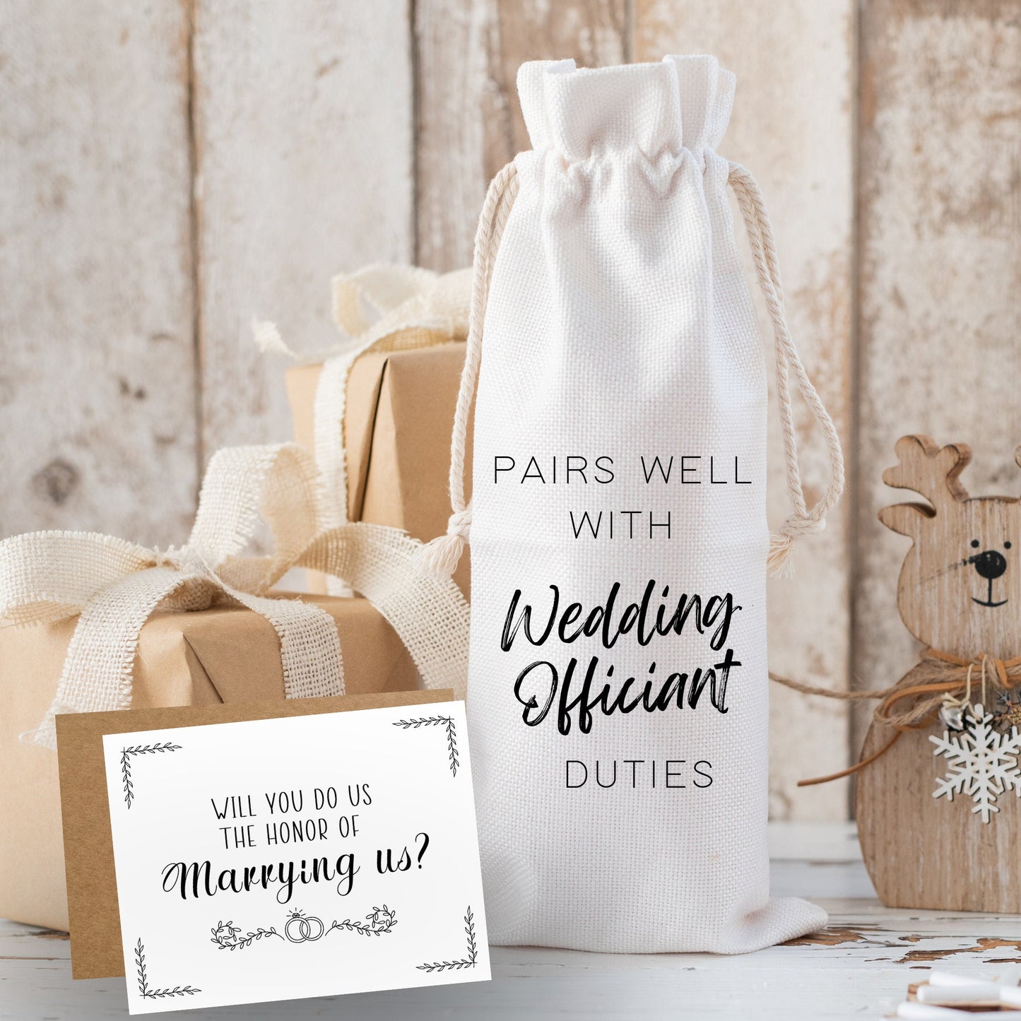 Pairs Well With Wedding Officiant Duties Wine Gift Bag / wedding officiant proposal / gifts under 15 / wine tote / wedding gift / officiant