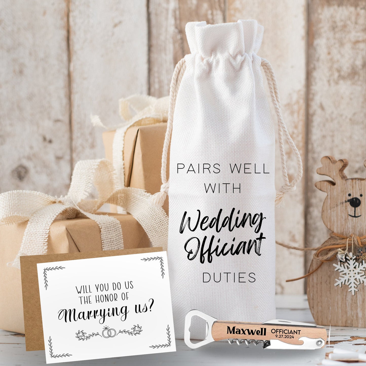 Pairs Well With Wedding Officiant Duties Wine Gift Bag / wedding officiant proposal / gifts under 15 / wine tote / wedding gift / officiant