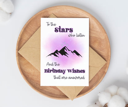 Star Birthday Card / card for reader / bookmark gift set / book lover