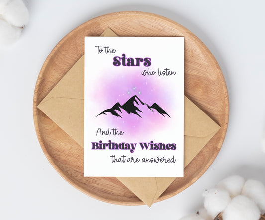 Star Birthday Card / card for reader / bookmark gift set / book lover