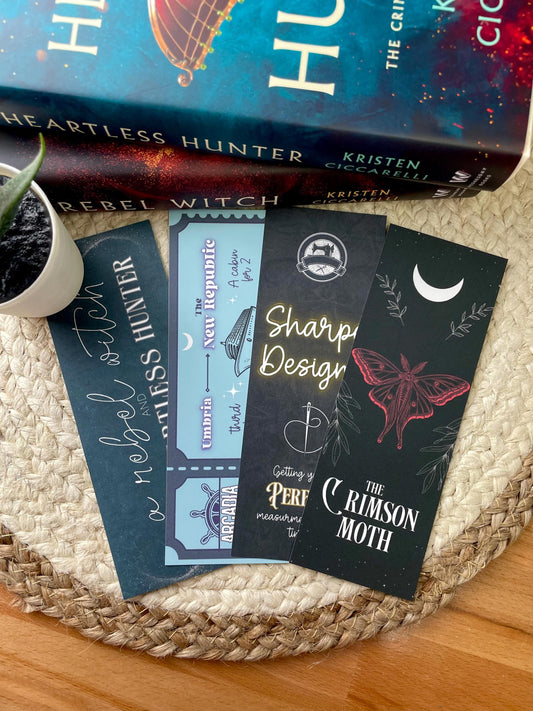 Fantasy Bookmarks Set, Crimson Witchy Gift, Book Lover Gift, Gift, Bookish Gift, bookmark set, gift for reader