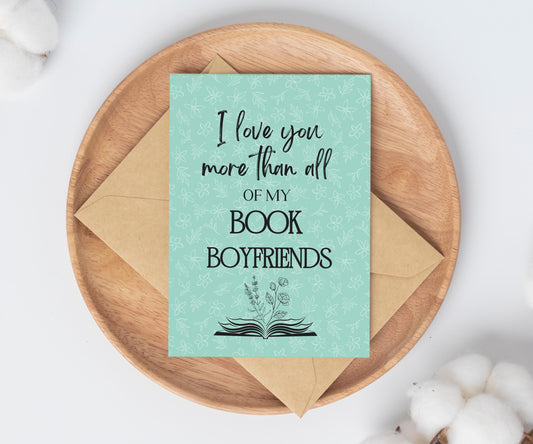 Book Boyfriend birthday Card / Romantasy card for reader / bookmark gift set / book lover