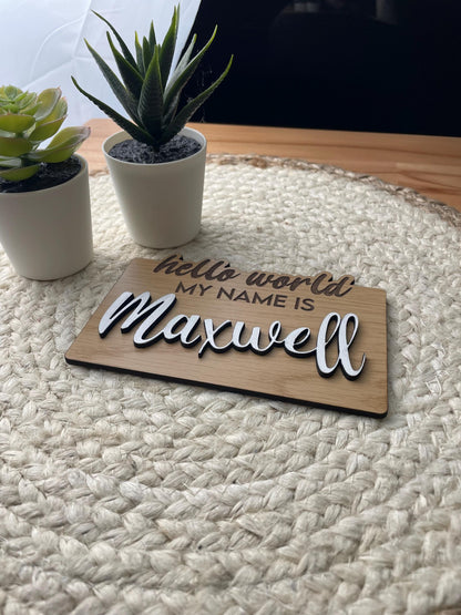Hello My Name Is Sign | Personalized Baby Name Sign | Newborn Name Reveal | Custom Baby Hospital Sign | Birth Announcement Prop
