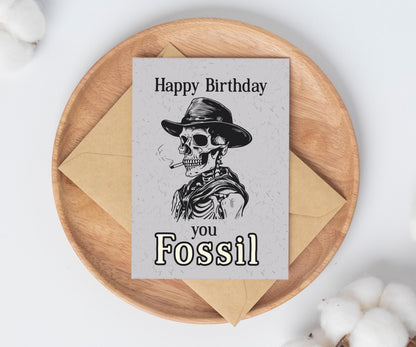 Funny Birthday Card / funny old card / 30th birthday /40th birthday / card for dad / card for grandpa / halloween skeleton card gift for him