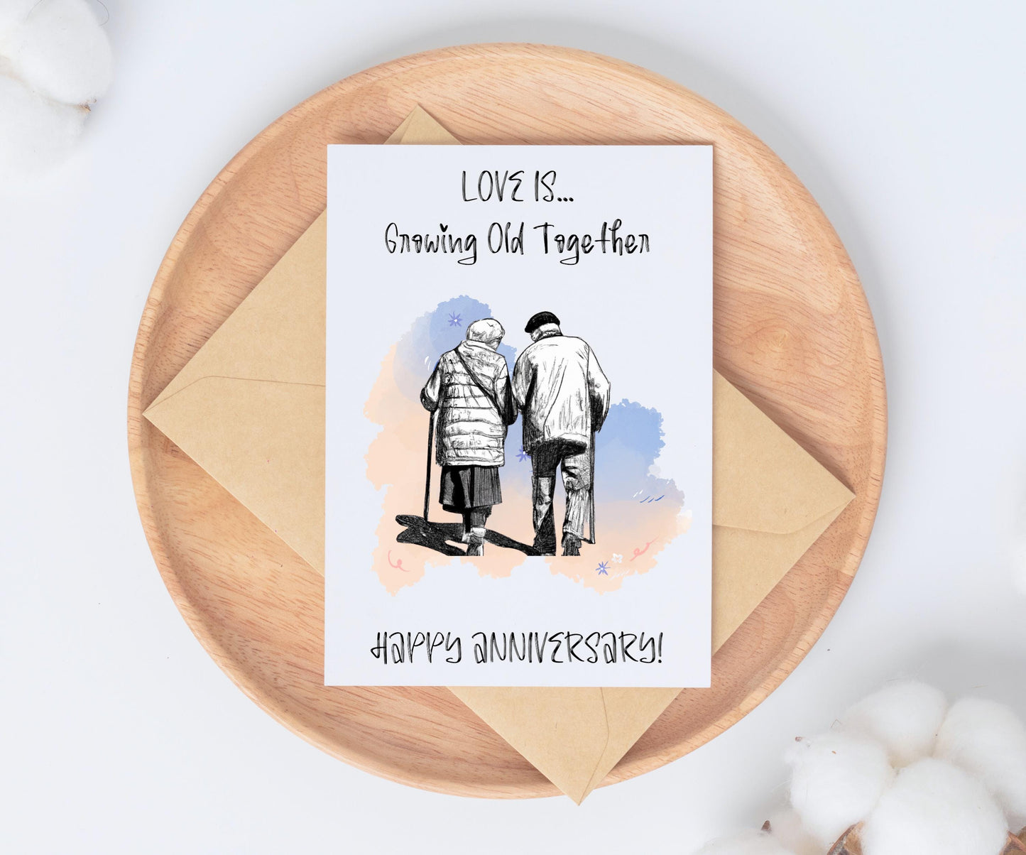 Love Is...Growing Old Together / Anniversary Card / Gift For Her / Gift For Him / Marriage / Couple / Partner / Love / Card