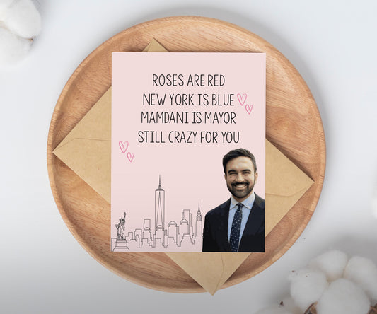 Funny New York Crazy for you Valentine's Card / romantic vday card / anniversary gift / political birthday card